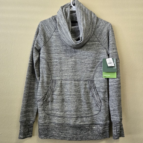 L.L. BEAN Cozy Pullover Cowl Neck Marled Size XS NWT - Picture 1 of 14